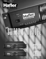 Hafler SR2300-SR2600 - Owners Manual 